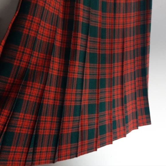 Vintage High Waist Plaid Pleated Skirt - Picture 5 of 16